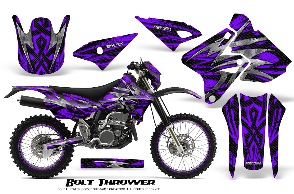 Suzuki DRZ400 Enduro Graphics Kit Bolt Thrower Purple NP Rims